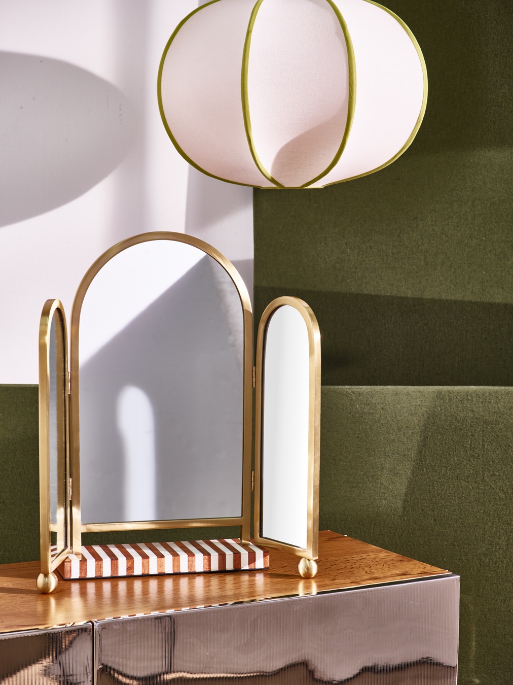 Rayas Striped Arch Dressing Table Mirror