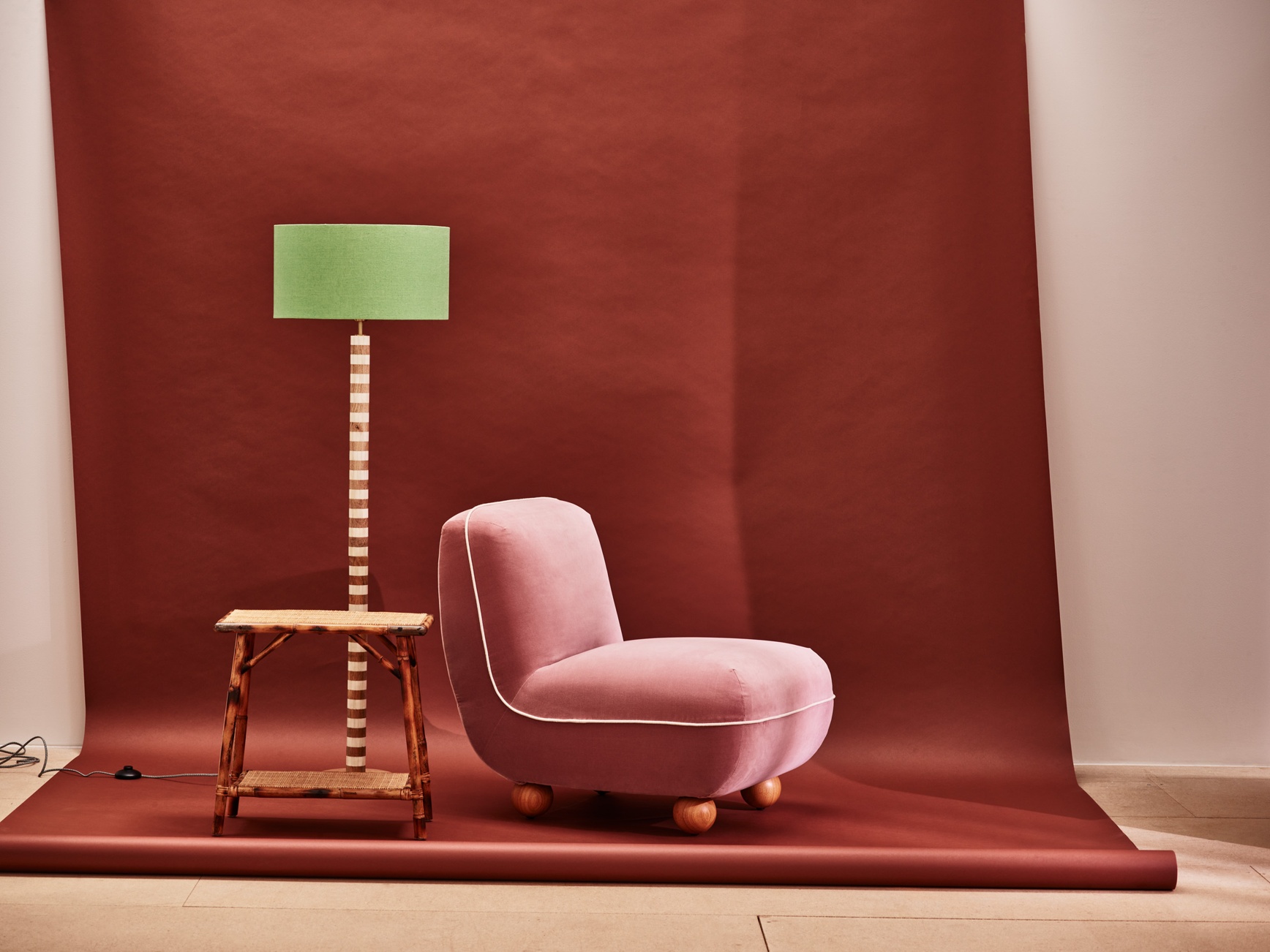 Ana Dusky Pink Velvet Accent Chair