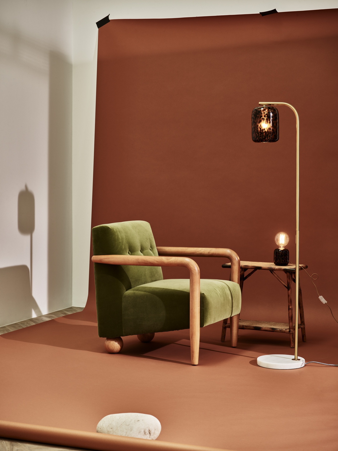 Pambo Green Velvet Lounge Chair