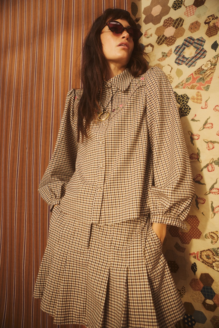 Heritage Check Print Pleated Mini Skirt #modelimages