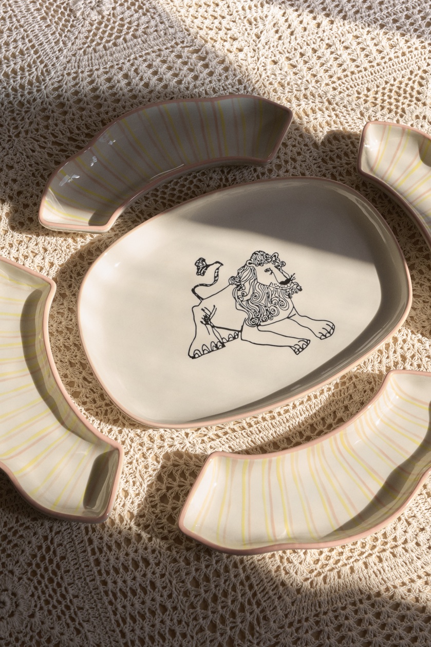 Shrimps x Oliver Bonas Lenny Lion Five Piece Platter