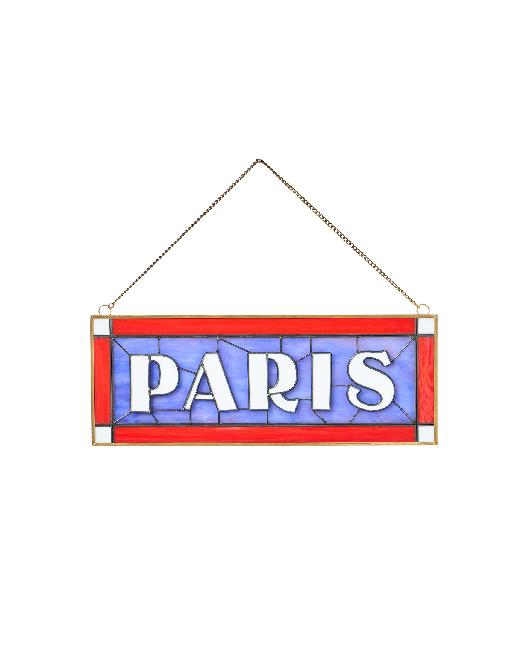 Red & Blue Paris Stained Glass Wall Art