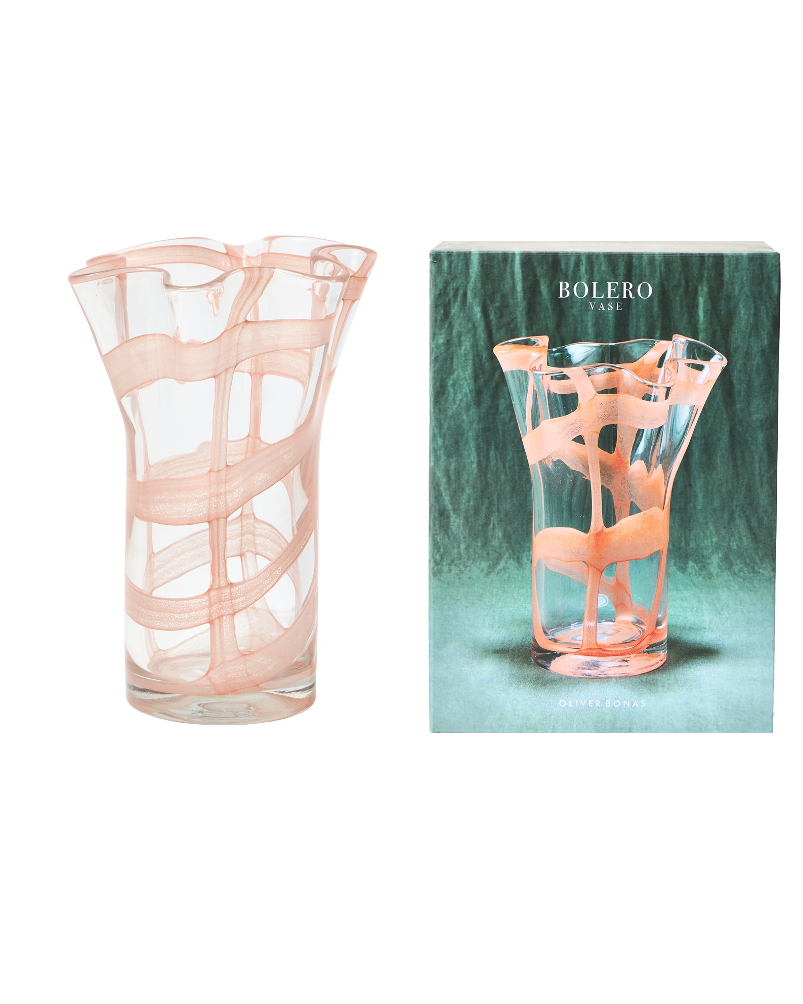 Bolero Pink Spiral Clear Glass Vase