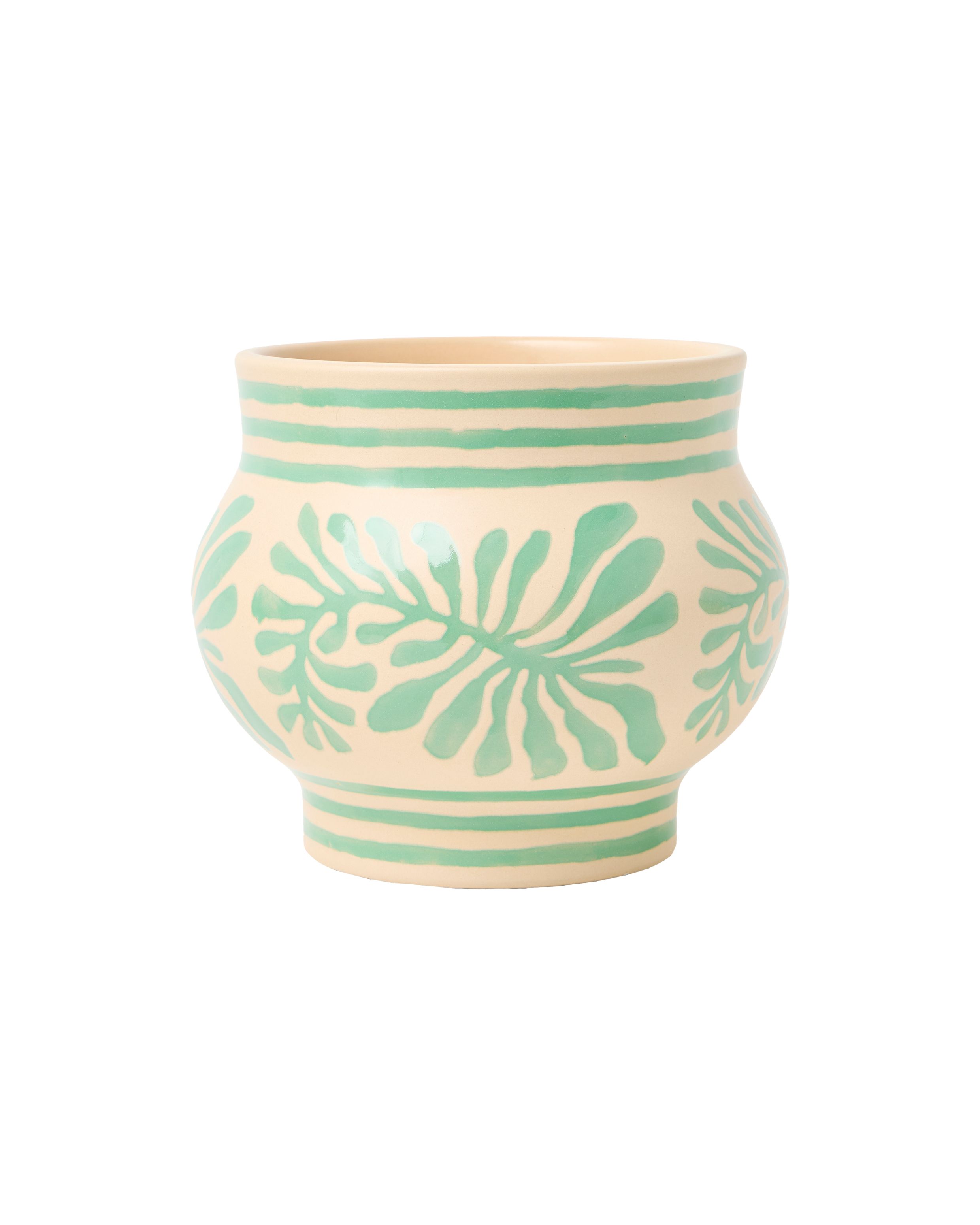 Leaf Green Ceramic Plant Pot