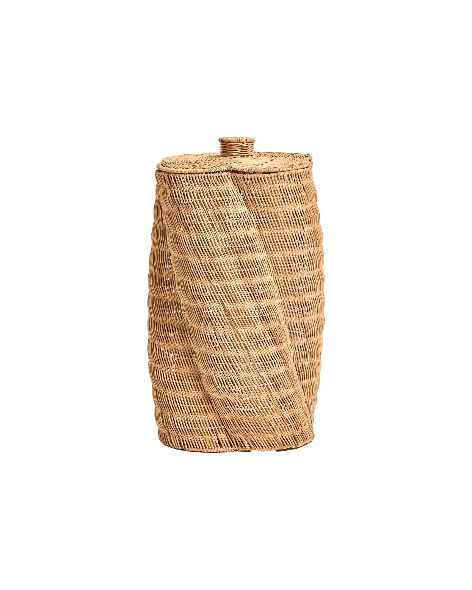 Woven Rattan Curved Small Laundry Basket