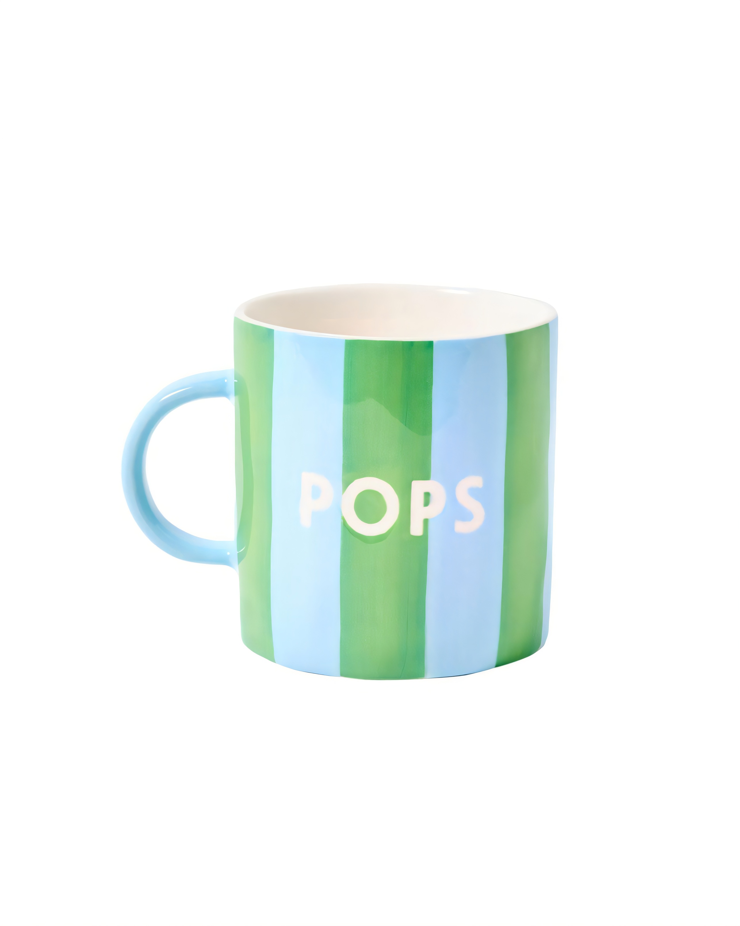 Pops Blue & Green Stripy Ceramic Mug