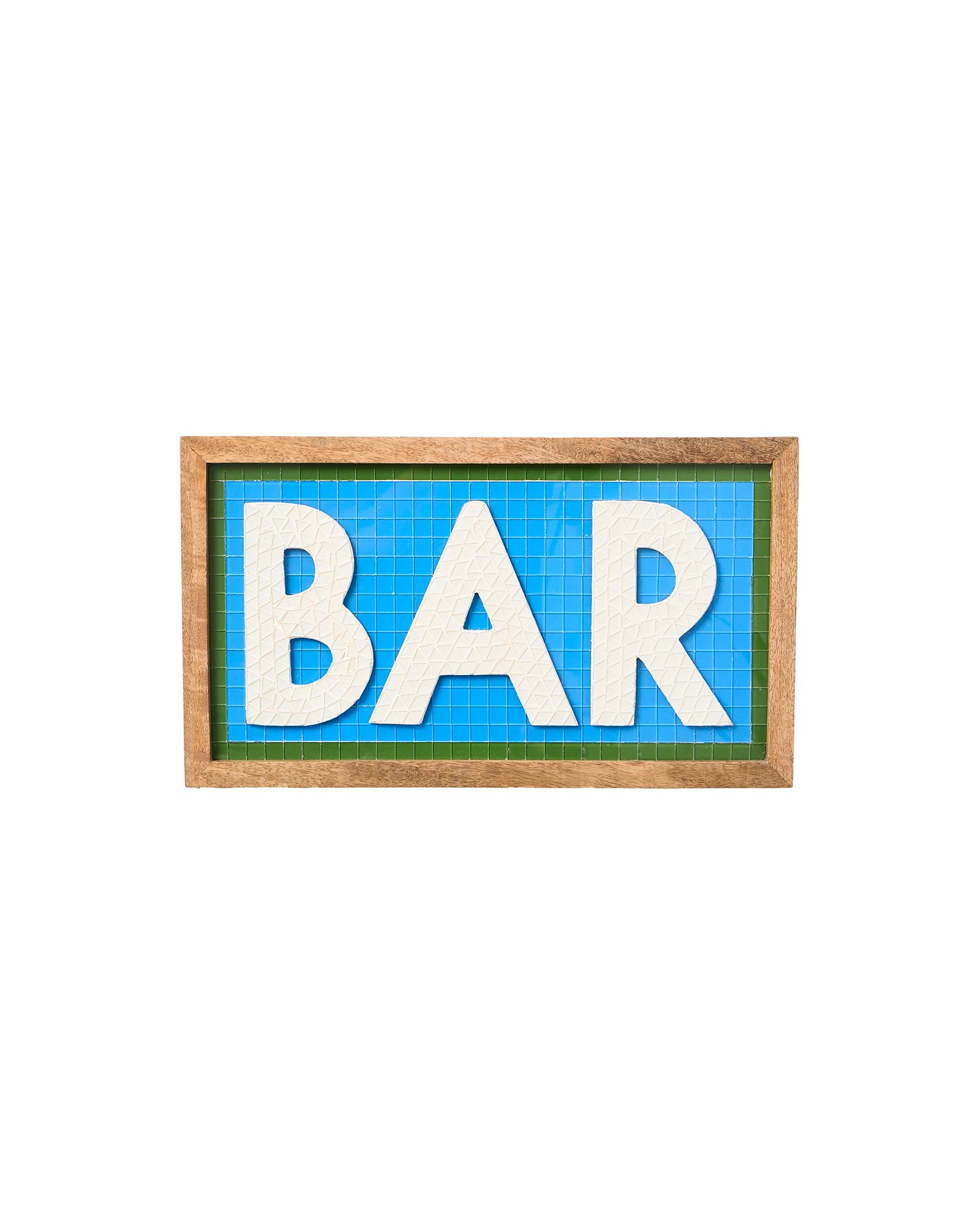 Blue Bar Framed Mosaic Wall Art