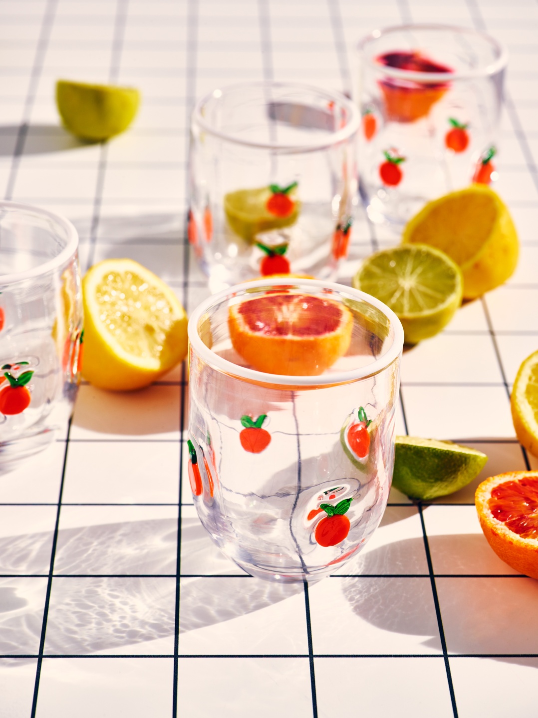 Orange Glass Tumblers Set Of Two