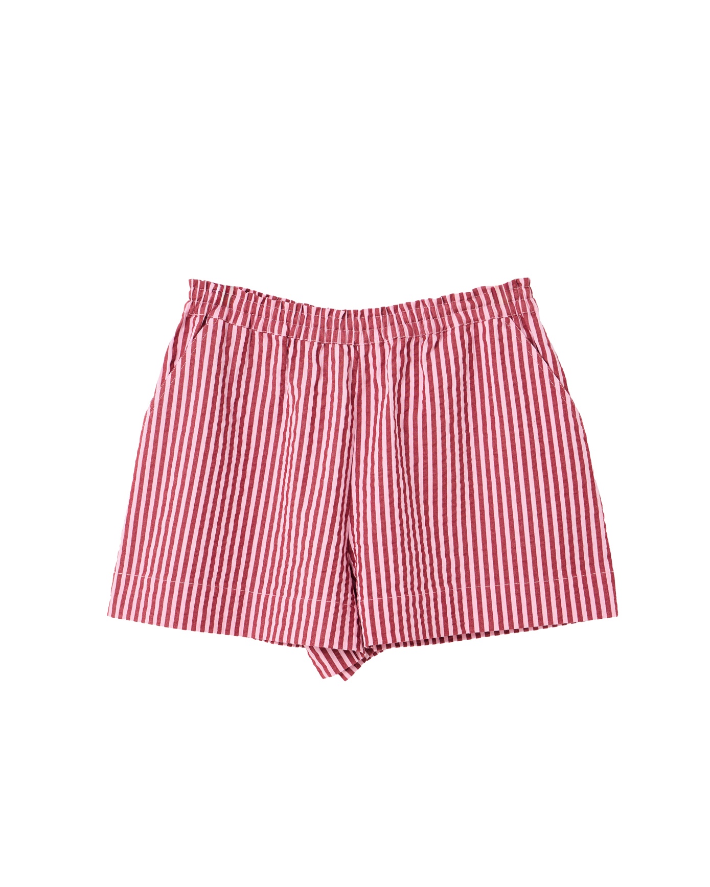 Pink and Red Stripe Seersucker Short