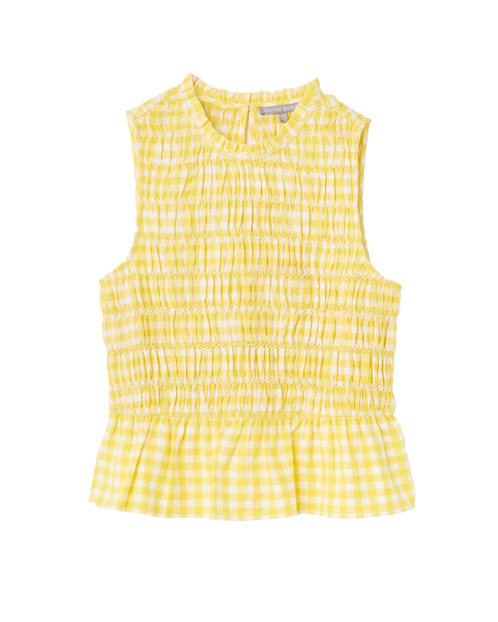 Yellow Gingham Smock Bodice Top