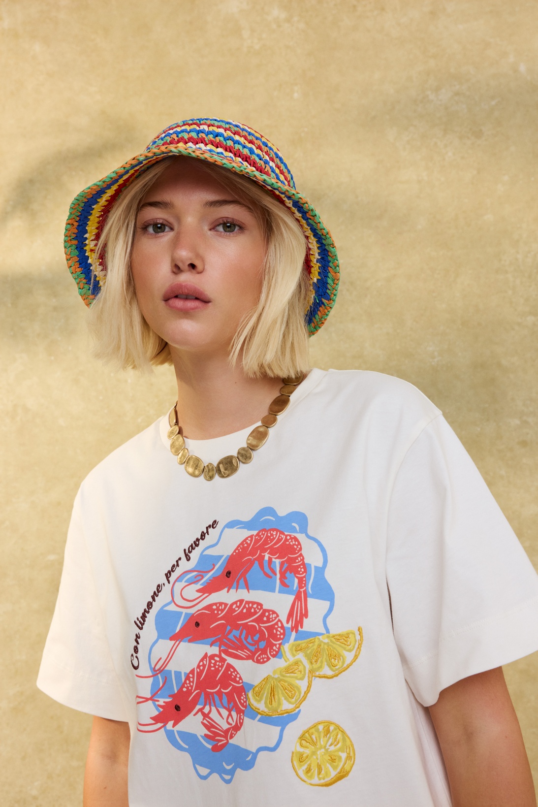 Ivory Prawn Plate Graphic T-Shirt