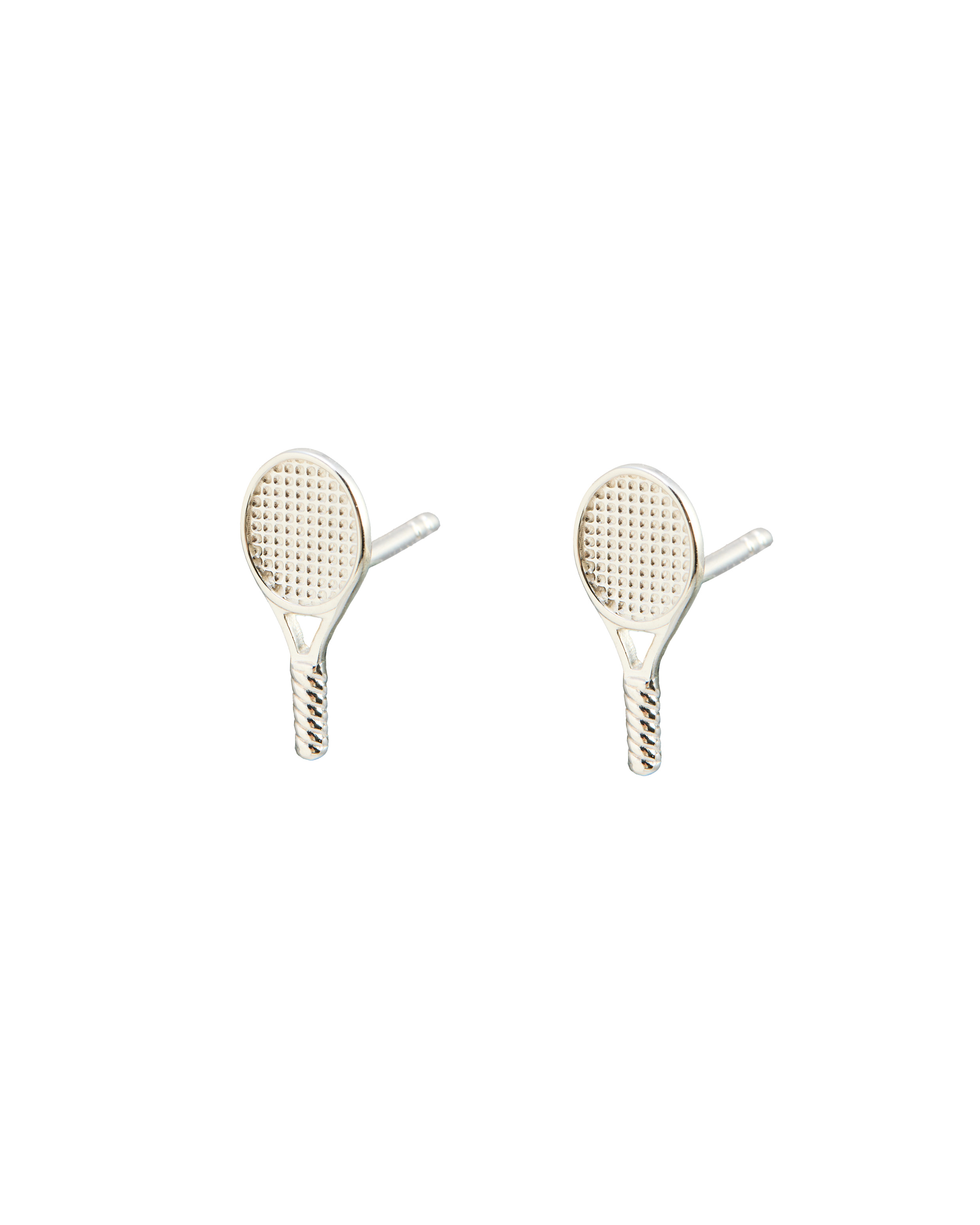 Aryna Tennis Racket Silver Stud Earrings