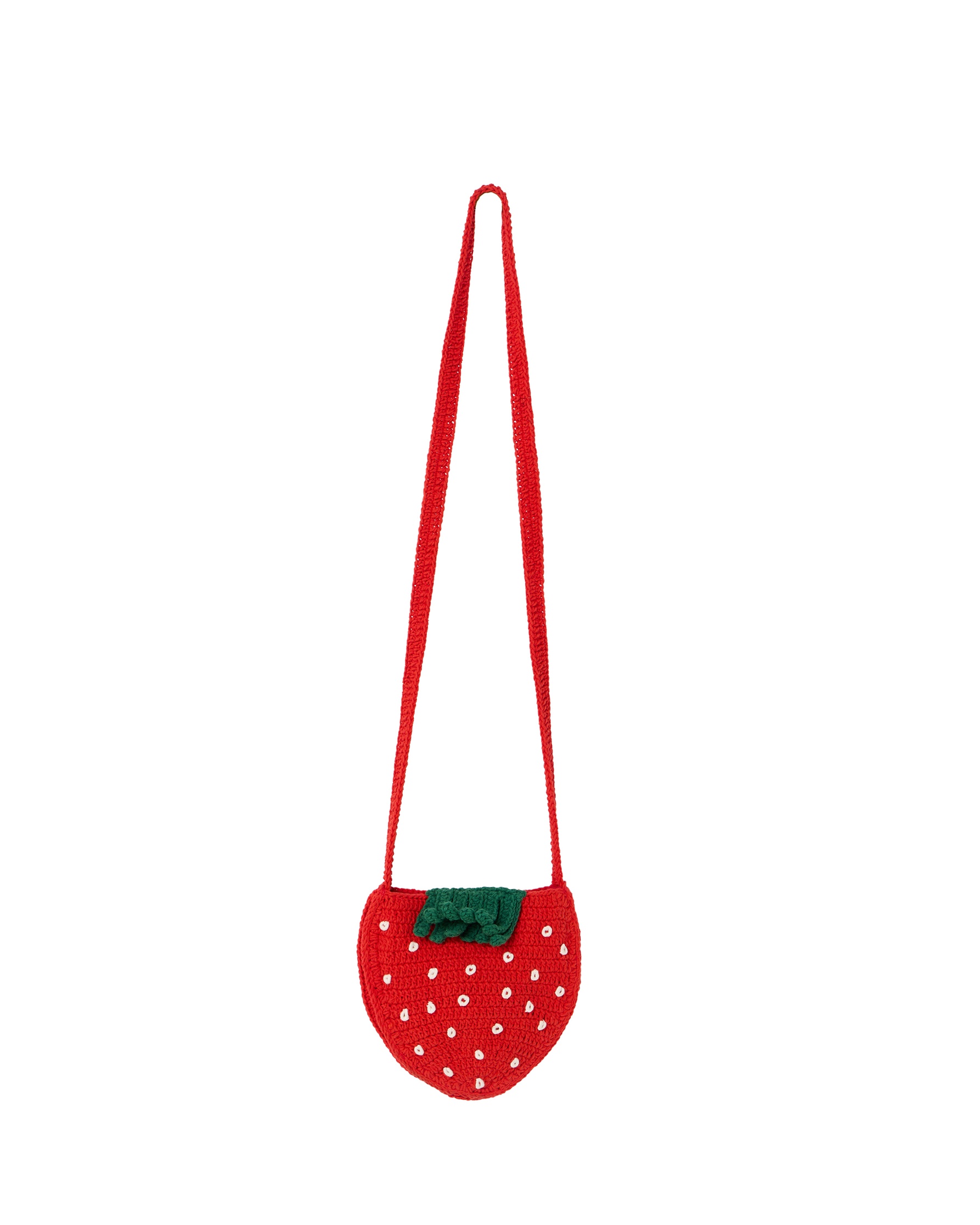 Red Strawberry Crochet Crossbody Bag