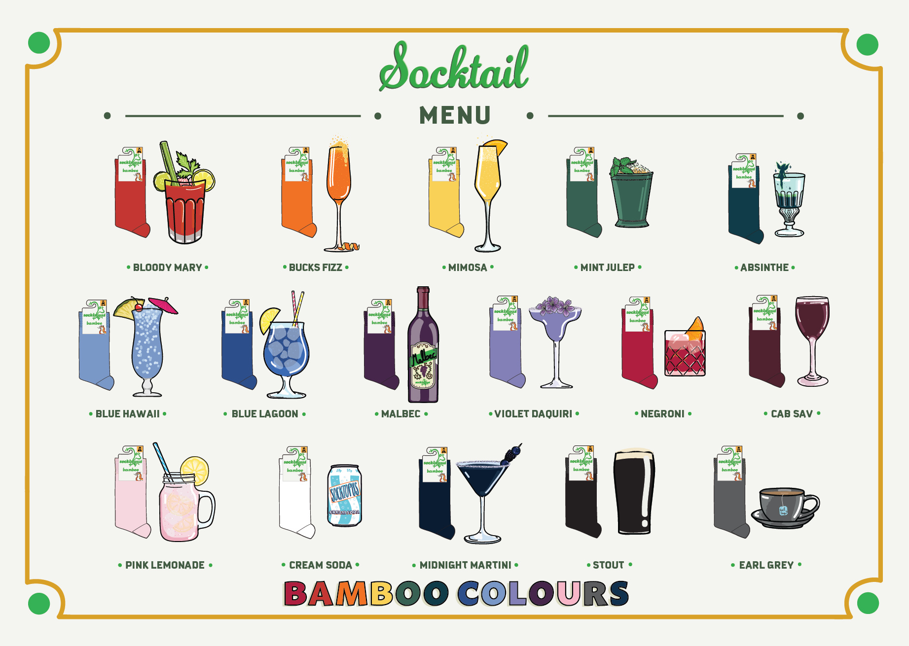 Bamboo Colours Socktails Trade Show Postcard Front 02