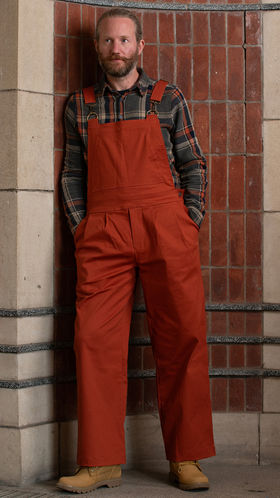 Batch. No.2 Men's Cotton Overalls in Orange Tan