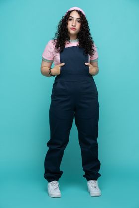 Women’s Cotton British Made Overalls in Navy Blue