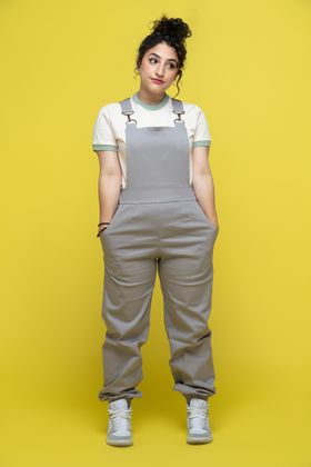 Women’s Cotton British Overalls in Silver Grey