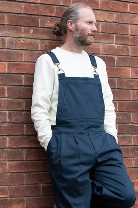 [Sample Sale] 2nd Sample  Men's Cotton Overalls in Navy Blue