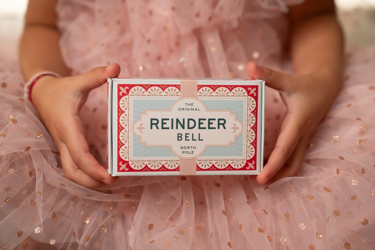 April & White Reindeer Bell