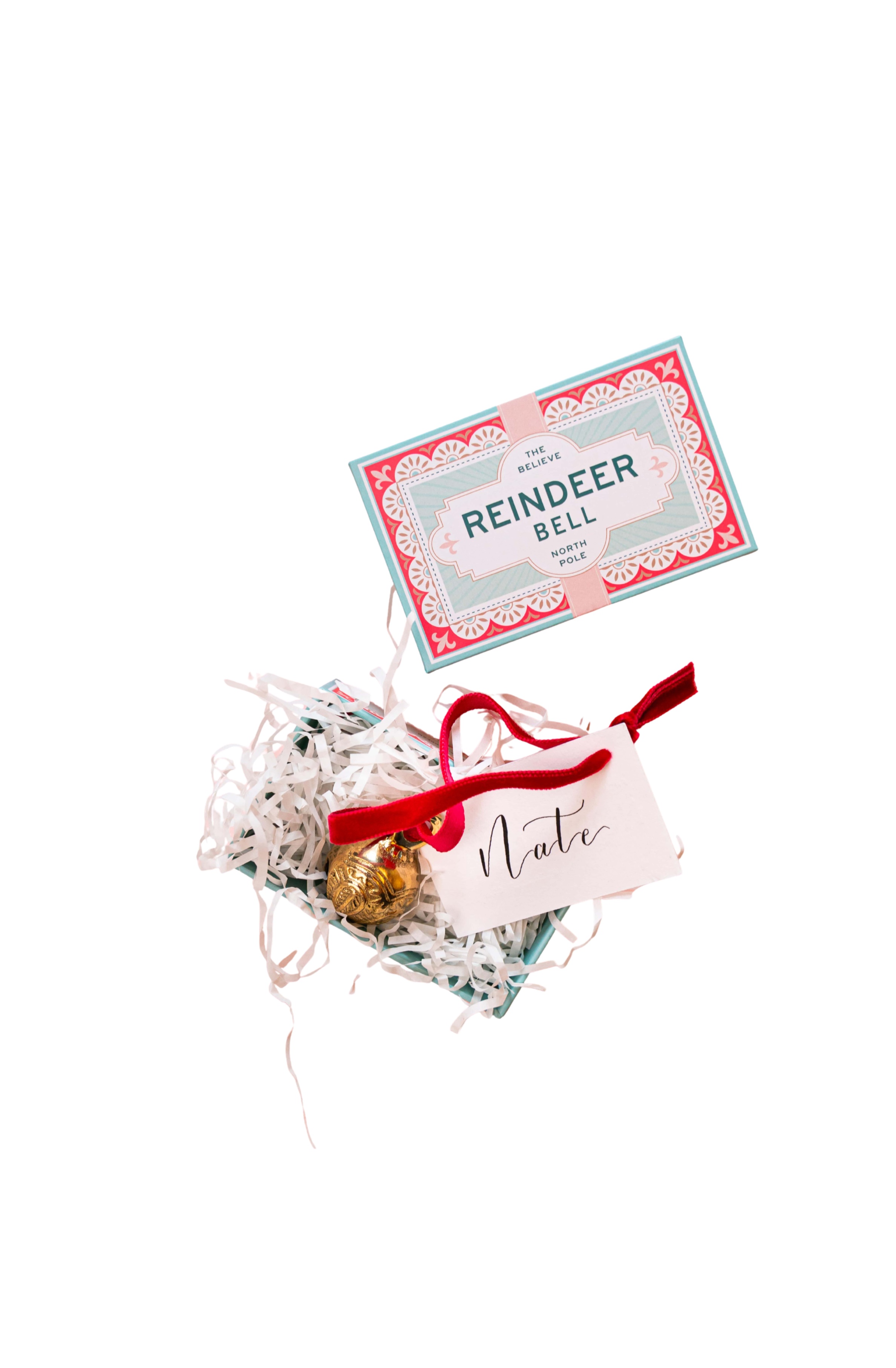 April & White Believe Reindeer Bell