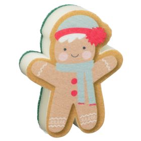 Festive Printed Sponge - Gingerbread & Christmas Pudding