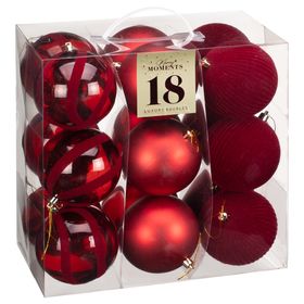 Burgundy Baubles - 18pk