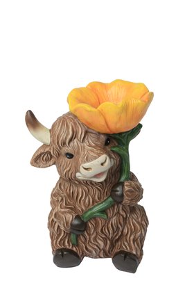 Highland Cow Bird Bath Ornament