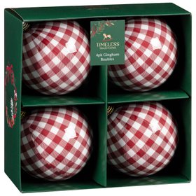 4PK TARTAN BAUBLE PACK