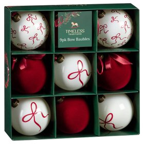 9PK BOW BAUBLES