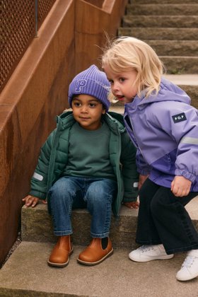 Waterproof Padded Kids Jacket ICY Purple and Green Lightweight Padded Jacket