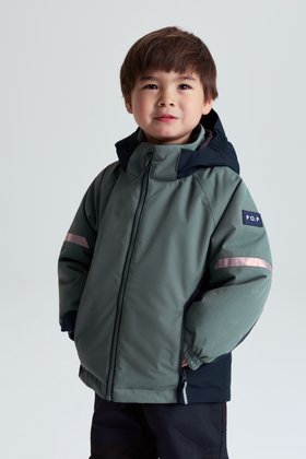 Waterproof Padded Kids Jacket ICY - Dark Green