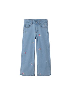 SS26 Wide Leg Denim Jeans with Floral Print