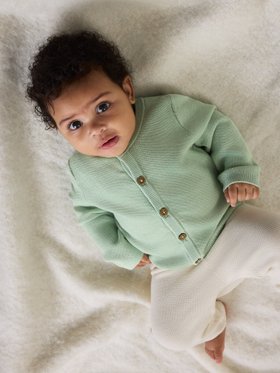 SS26 PO.P Green Knitted Baby Cardigan