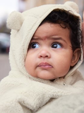 SS26 Baby Pile Teddy Sherpa Fleece Overall NIMBUS - Cream