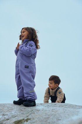 SS26 Kids Waterproof Stormy High Shell Trousers - Black, Purple