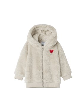 SS26 PO.P Baby Beige Sherpa Teddy Fleece Hoodie