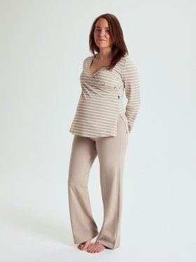 PO.P Adult Striped Nursing Top and Maternity trousers