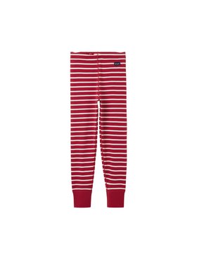 Kids Organic Cotton Striped Leggings - Red
