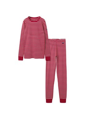 Adult Organic Cotton Pyjamas Red Stripes  - Valentines Day