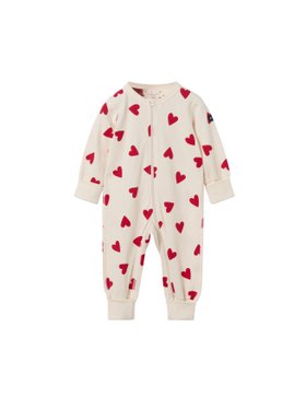 Baby Organic Cotton Sleepsuit Hearts - Valentines Day