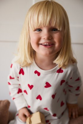 Kids Organic Cotton Pyjamas Hearts - Valentines Day