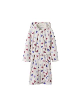 Kids Dressing Gown Bathrobe Organic Cotton Hearts - Valentines Day