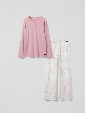 Adult Organic Cotton Pyjamas Pointelle Pink