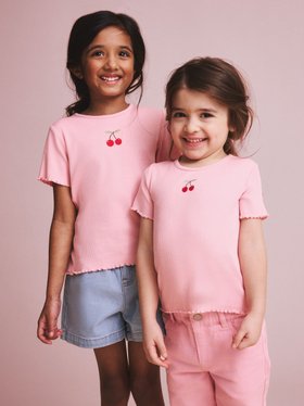 SS26 Kids Organic Cotton T-Shirt - Cherry