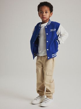 SS26 Kids Varsity Baseball Sweatshirt Jacket - Blue