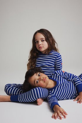 PO.P 50 COLLECTION Kids Stripe Long Sleeve Top - Blue