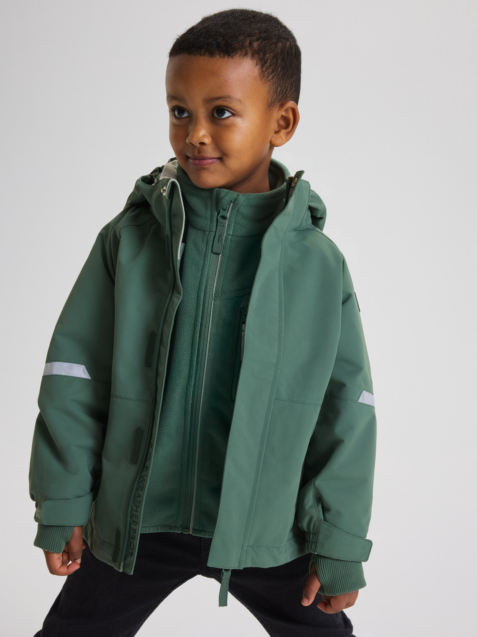 SS26 Kids Waterproof Shell Jacket STORMY - Green