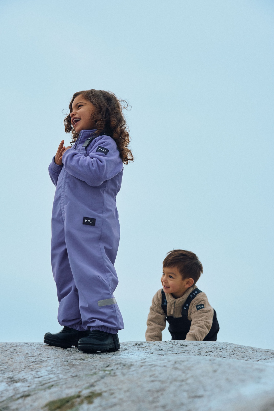 SS26 Kids Waterproof Stormy High Shell Trousers - Black, Purple