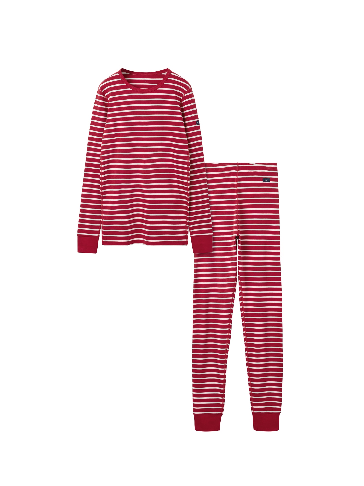 Adult Organic Cotton Pyjamas Red Stripes  - Valentines Day