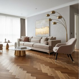 Lusso Novara Herringbone Smoked Brushed & Lacquered Engineered Oak